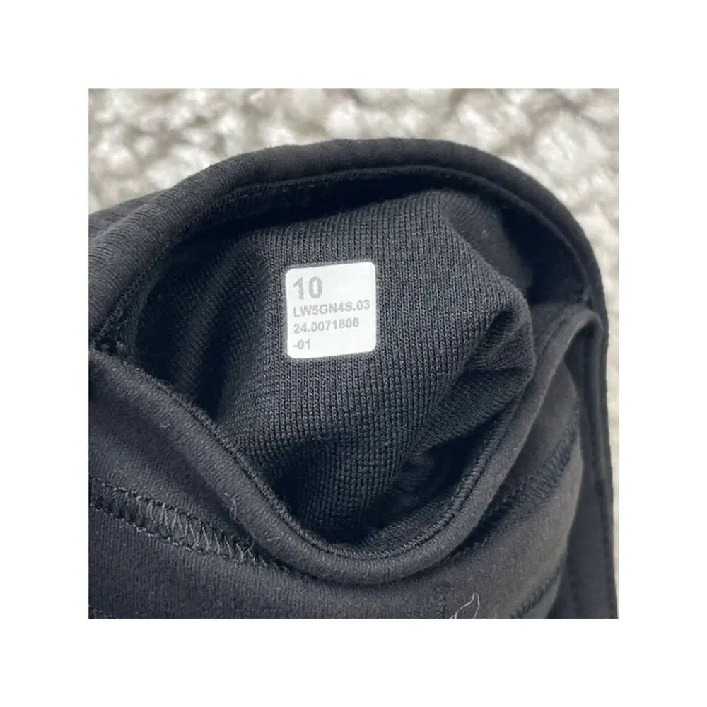 Lululemon Wunder Train Ribbed Hi Rise Tight Black Full Length Womens 10